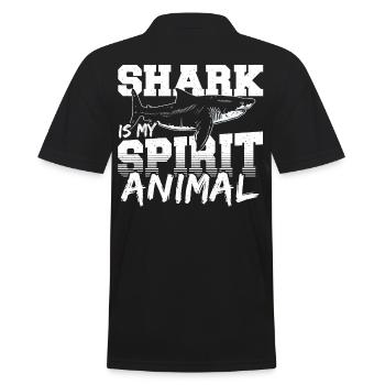 Shark Is My Spirit Animal Shark Fin Ocean Fish - Männer Poloshirt - Schwarz - Hinten - Kai (181cm)