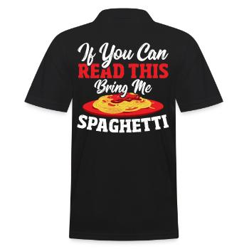 Si vous pouvez lire ceci Apportez-moi spaghetti - Polo Homme - noir - Dos - Kai (181cm)