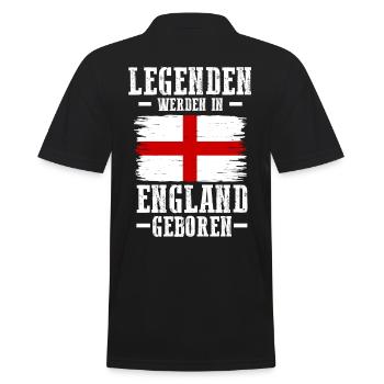 England Engländer Englisches - Männer Poloshirt - Schwarz - Hinten - Kai (181cm)