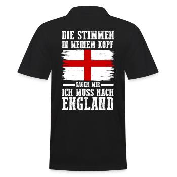 England Engländer Englisches - Männer Poloshirt - Schwarz - Hinten - Kai (181cm)