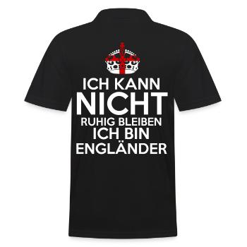 England Engländer Englisches - Männer Poloshirt - Schwarz - Hinten - Kai (181cm)