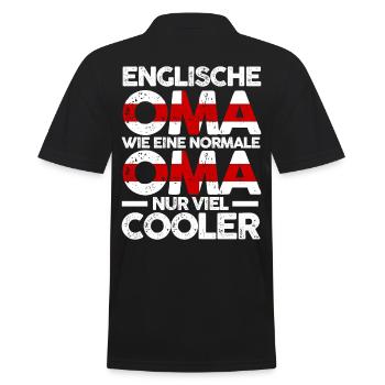 Engländerin Englandische Oma England - Männer Poloshirt - Schwarz - Hinten - Kai (181cm)
