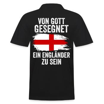 England Engländer Englisches - Männer Poloshirt - Schwarz - Hinten - Kai (181cm)