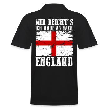 England Engländer Englisches - Männer Poloshirt - Schwarz - Hinten - Kai (181cm)