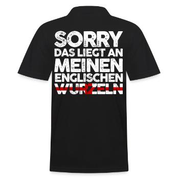 Englandische Wurzeln Engländer England - Männer Poloshirt - Schwarz - Hinten - Kai (181cm)