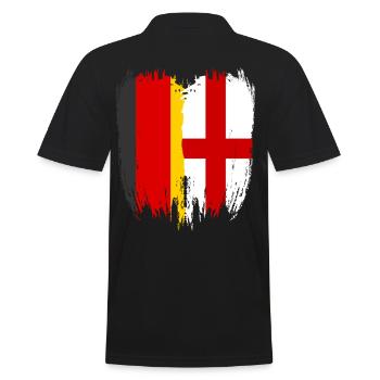 Deutschland Flagge England - Männer Poloshirt - Schwarz - Hinten - Kai (181cm)