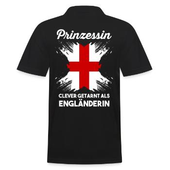 Prinzessin Engländer Englisches England - Männer Poloshirt - Schwarz - Hinten - Kai (181cm)