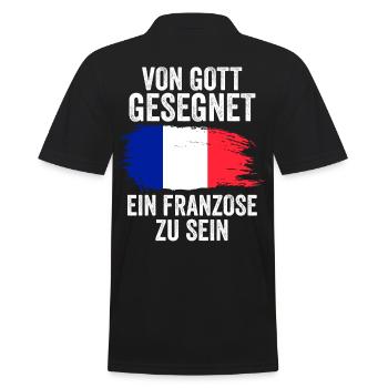 Frankreich Franzose Französisches - Männer Poloshirt - Schwarz - Hinten - Kai (181cm)