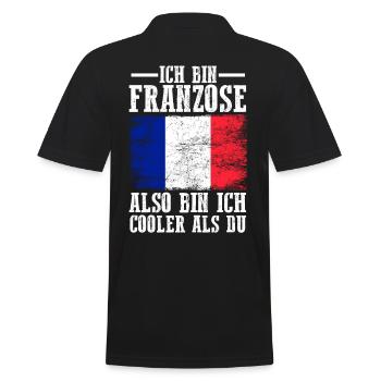 Frankreich Franzose Französisches - Männer Poloshirt - Schwarz - Hinten - Kai (181cm)