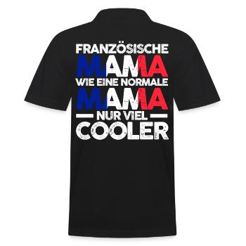 Französin Frankreichische Mama Frankreich Mutter P - Männer Poloshirt - Schwarz - Hinten - Kai (181cm)