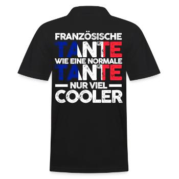 Französin Tante Frankreich - Männer Poloshirt - Schwarz - Hinten - Kai (181cm)