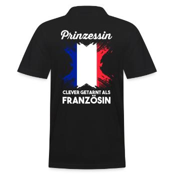 Prinzessin Franzose Französisches Frankreich - Männer Poloshirt - Schwarz - Hinten - Kai (181cm)