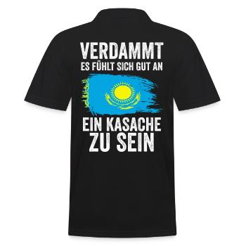 Kasachstan Kasache Kasachisches - Männer Poloshirt - Schwarz - Hinten - Kai (181cm)