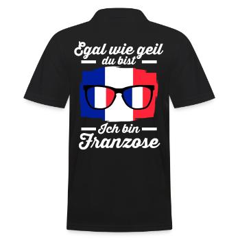 Franzose Französisches Frankreich - Männer Poloshirt - Schwarz - Hinten - Kai (181cm)
