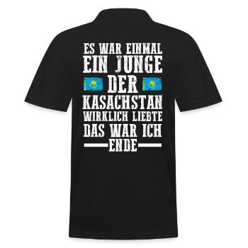 Kasachstan Kasache Kasachisches - Männer Poloshirt - Schwarz - Hinten - Kai (181cm)