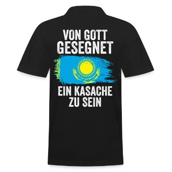 Kasachstan Kasache Kasachisches - Männer Poloshirt - Schwarz - Hinten - Kai (181cm)