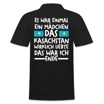 Kasachstan Kasache Kasachisches - Männer Poloshirt - Schwarz - Hinten - Kai (181cm)