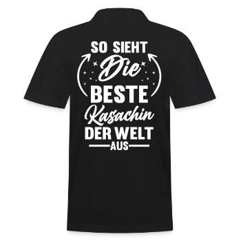 Kasachstan Kasachin Kasachisches - Männer Poloshirt - Schwarz - Hinten - Kai (181cm)