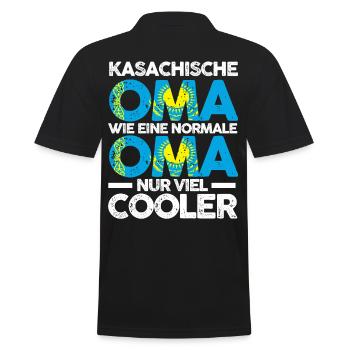 Kasachin Kasachstanische Oma Kasachstan - Männer Poloshirt - Schwarz - Hinten - Kai (181cm)