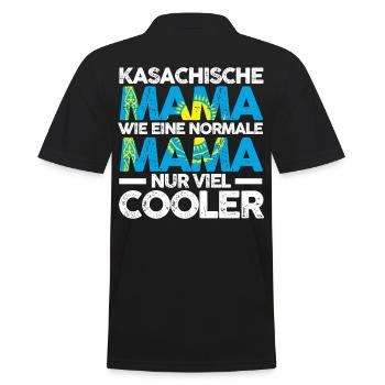 Kasachin Kasachstanische Mama Kasachstan Mutter Po - Männer Poloshirt - Schwarz - Hinten - Kai (181cm)