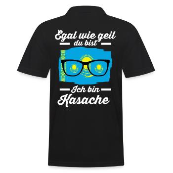 Kasache Kasachisches Kasachstan - Männer Poloshirt - Schwarz - Hinten - Kai (181cm)