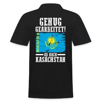 Urlaub Kasache Kasachstan - Männer Poloshirt - Schwarz - Hinten - Kai (181cm)