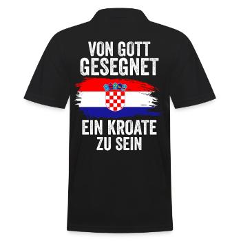Kroatien Kroate Kroatisches - Männer Poloshirt - Schwarz - Hinten - Kai (181cm)