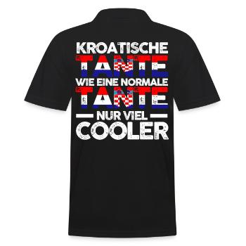 Kroatin Tante Kroatien - Männer Poloshirt - Schwarz - Hinten - Kai (181cm)