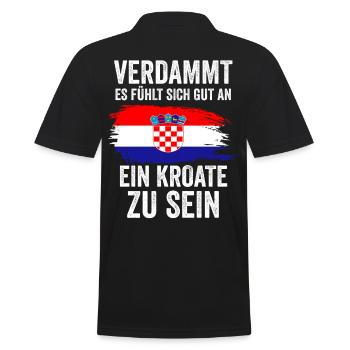 Kroatien Kroate Kroatisches - Männer Poloshirt - Schwarz - Hinten - Kai (181cm)