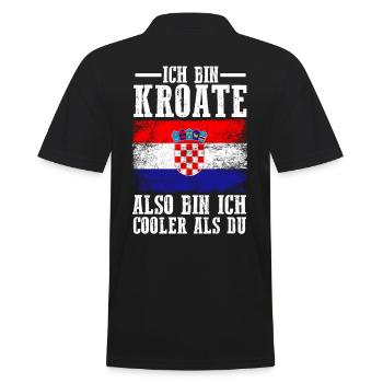Kroatien Kroate Kroatisches - Männer Poloshirt - Schwarz - Hinten - Kai (181cm)