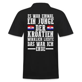 Kroatien Kroate Kroatisches - Männer Poloshirt - Schwarz - Hinten - Kai (181cm)
