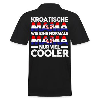 Kroatin Kroatienische Mama Kroatien Mutter Polska - Männer Poloshirt - Schwarz - Hinten - Kai (181cm)