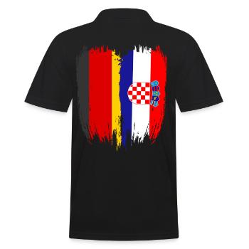 Allemagne Drapeau Croatie - Polo Homme - noir - Dos - Kai (181cm)
