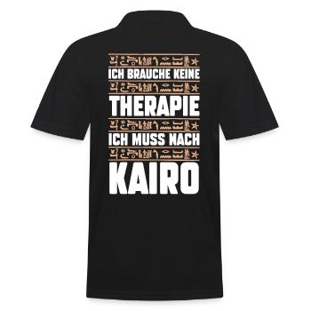 Ich brauche keine Therapie ich muss nur nach Kairo - Männer Poloshirt - Schwarz - Hinten - Kai (181cm)