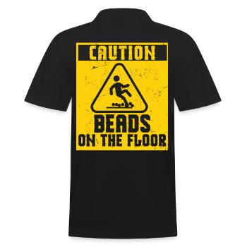 Caution Beads On Floor - Men's Polo Shirt - black - Back - Kai (181cm)