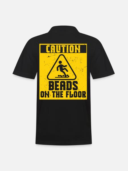 Caution Beads On Floor - Men's Polo Shirt - black