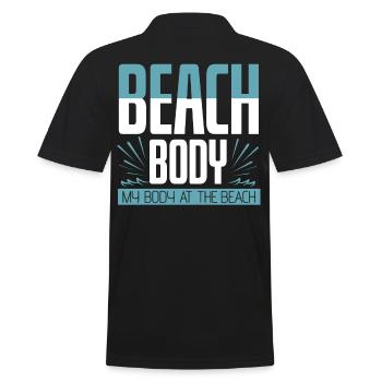 Body At The Beach - Men's Polo Shirt - black - Back - Kai (181cm)