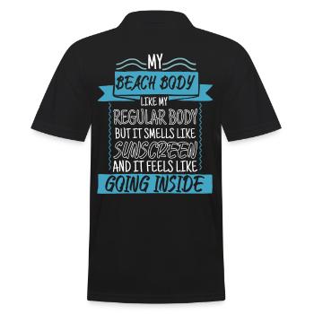 Body Sunscreen Humor - Men's Polo Shirt - black - Back - Kai (181cm)