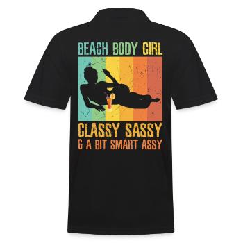 Body Girl - Men's Polo Shirt - black - Back - Kai (181cm)