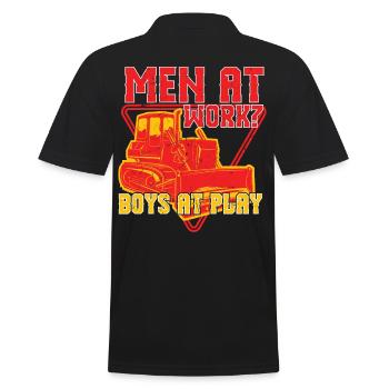 At Doing Work Boys At Play - Men's Polo Shirt - black - Back - Kai (181cm)