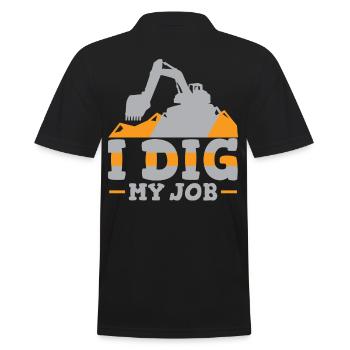 Dig My Job - Men's Polo Shirt - black - Back - Kai (181cm)