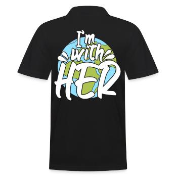 Earth Im With Her Awareness - Men's Polo Shirt - black - Back - Kai (181cm)