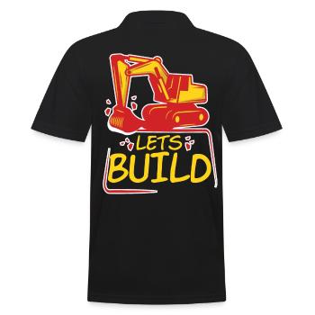 Lets Build Construction Worker - Men's Polo Shirt - black - Back - Kai (181cm)