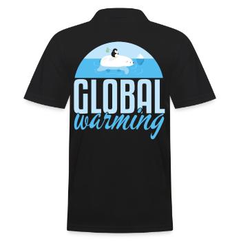 Warming Pinguin Meets Polar Bear - Men's Polo Shirt - black - Back - Kai (181cm)