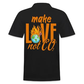 Love Not CO2 Climate Awareness - Men's Polo Shirt - black - Back - Kai (181cm)
