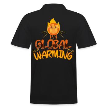 Warming Burning Earth - Men's Polo Shirt - black - Back - Kai (181cm)