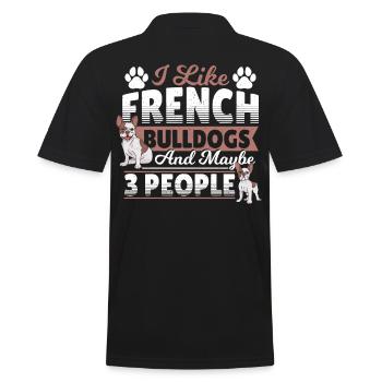J’aime Français Bulldogs et peut-être 3 personnes Frenchie - Polo Homme - noir - Dos - Kai (181cm)