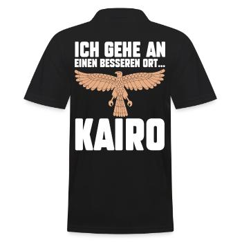 Ich gehe an einen besseren Ort Kairo - Männer Poloshirt - Schwarz - Hinten - Kai (181cm)