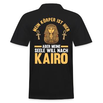 Meine Seele will nach Kairo - Männer Poloshirt - Schwarz - Hinten - Kai (181cm)