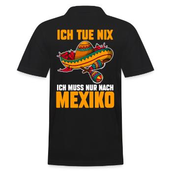Ich tue nix ich will nur nach Mexiko - Männer Poloshirt - Schwarz - Hinten - Kai (181cm)